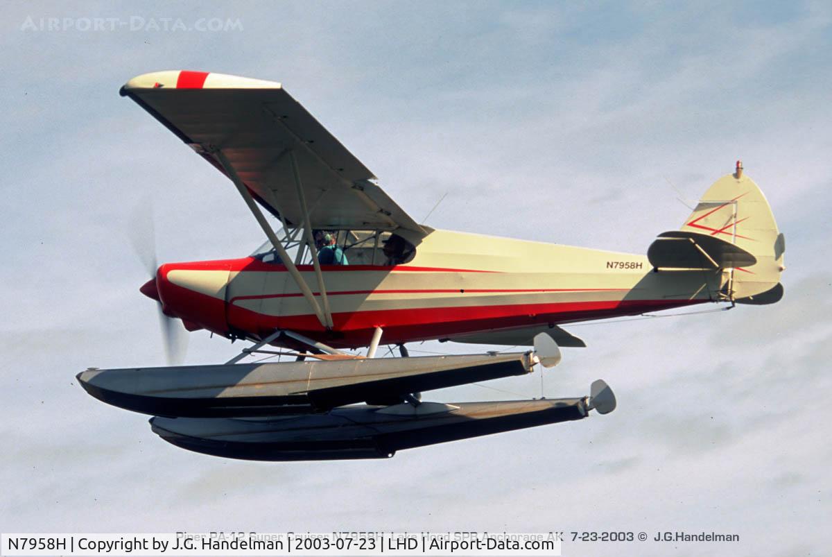 N7958H, 1946 Piper PA-12 Super Cruiser C/N 12-860, Over Lake Hood SPB AK