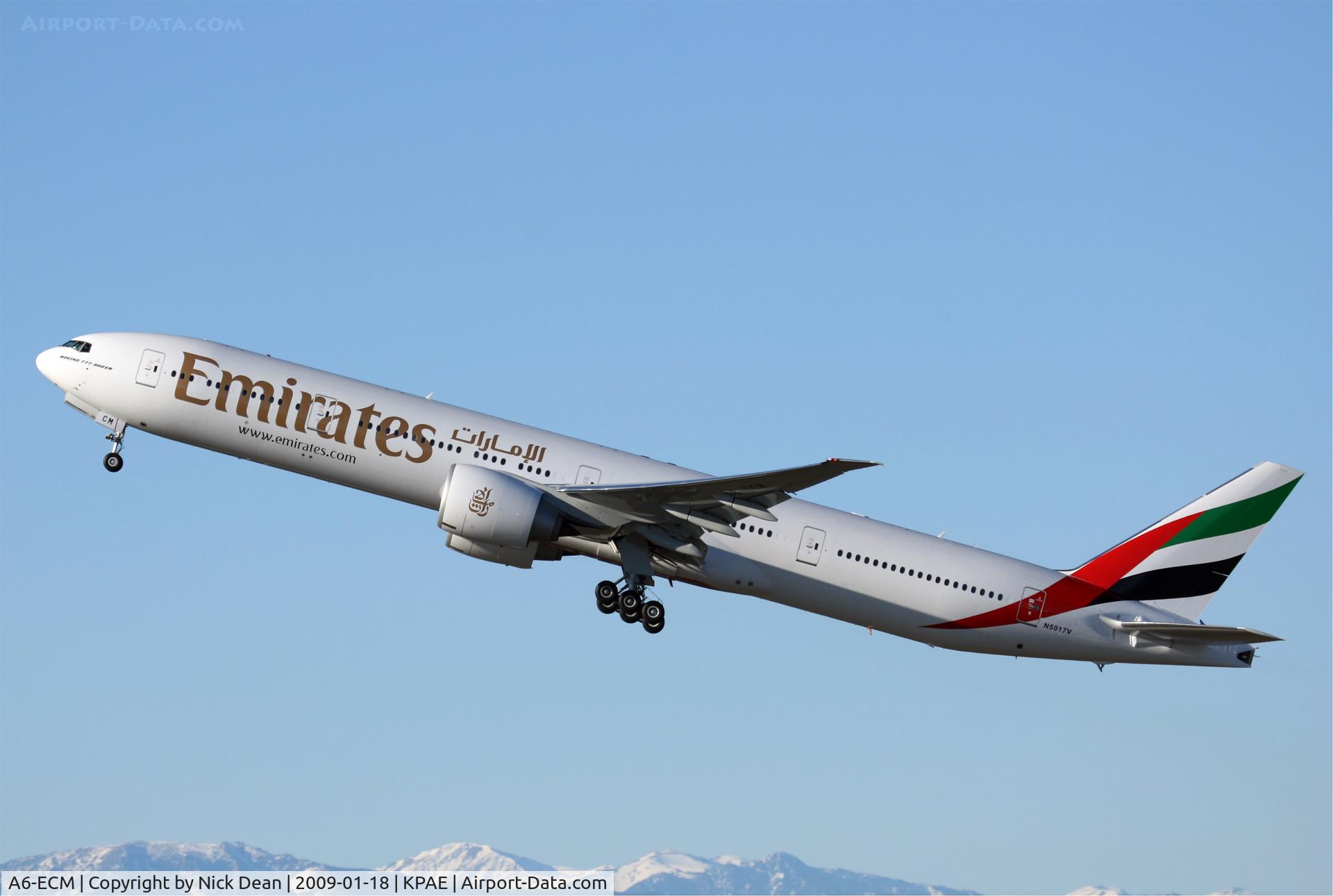 A6-ECM, 2009 Boeing 777-36N/ER C/N 37703, KPAE (Heading out on a test flight)