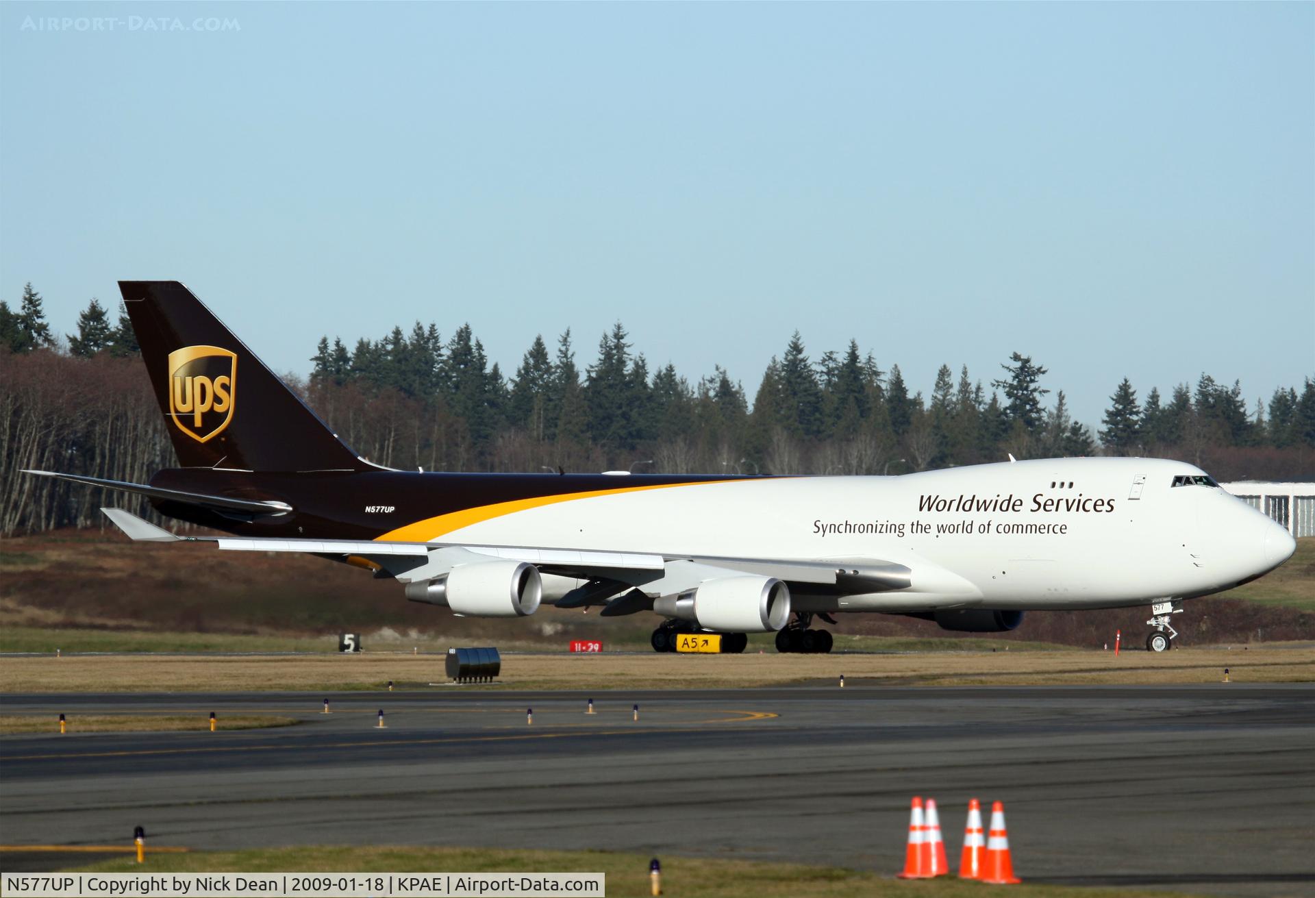 N577UP, 2009 Boeing 747-44AF C/N 35666, KPAE (Returning from a test flight)