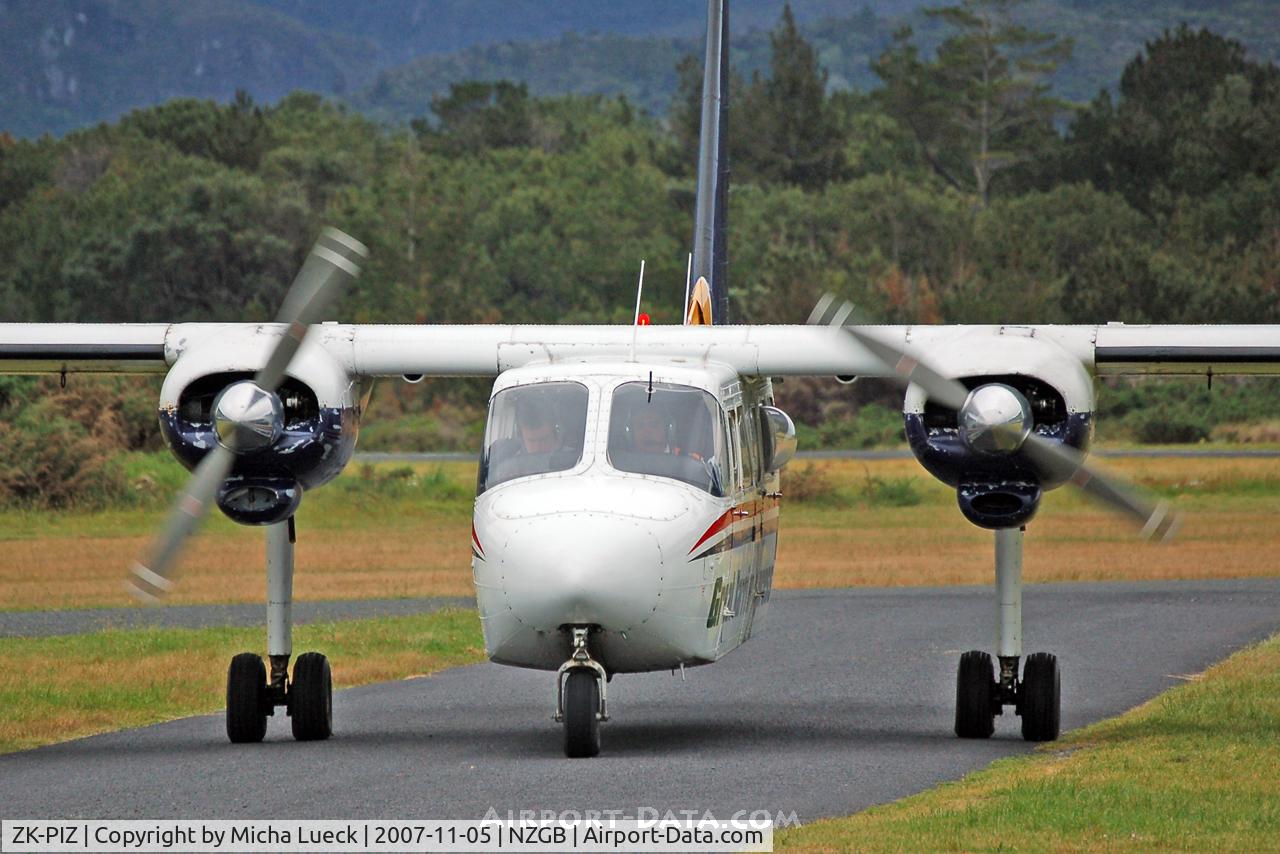 ZK-PIZ, 1977 Britten-Norman BN-2A-26 Islander C/N 2012, At Great Barrier Island