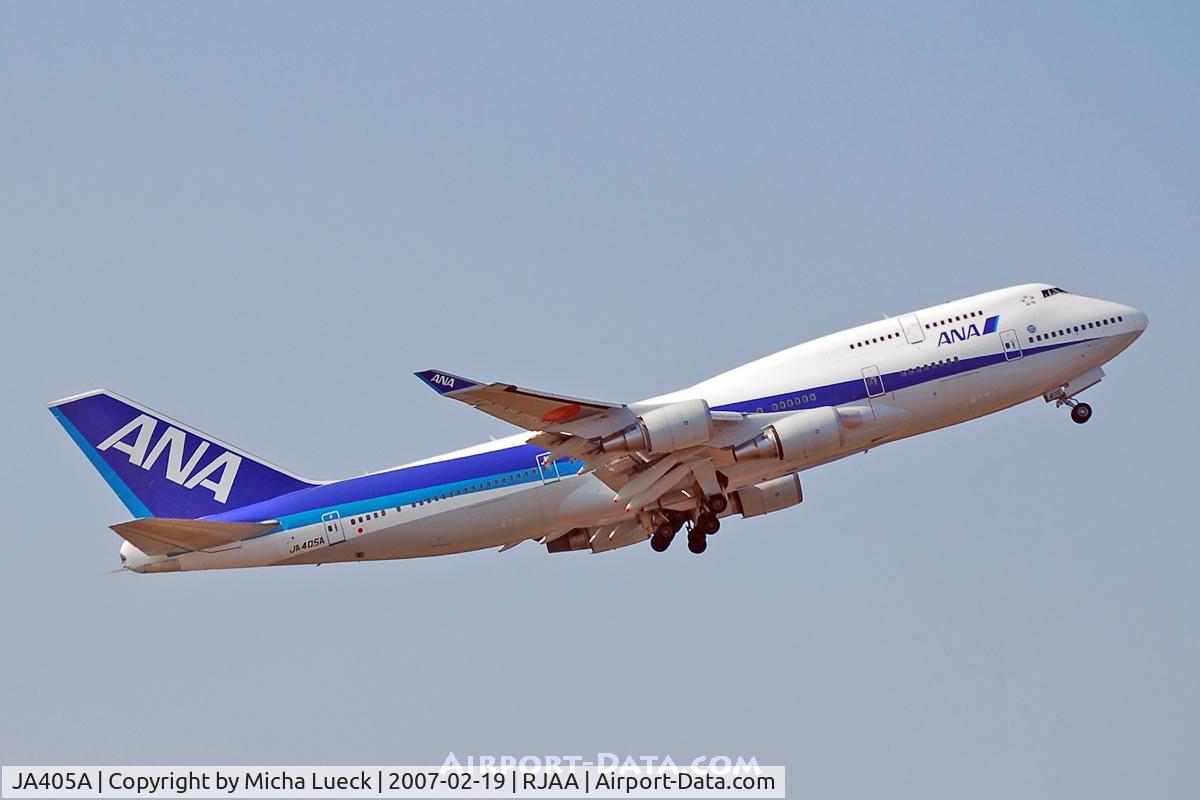 JA405A, 2000 Boeing 747-481 C/N 30322, Climbing out of Narita