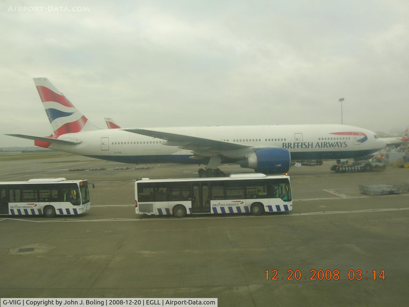 G-VIIG, 1997 Boeing 777-236/ER C/N 27489, British 777 on stand at Heathrow