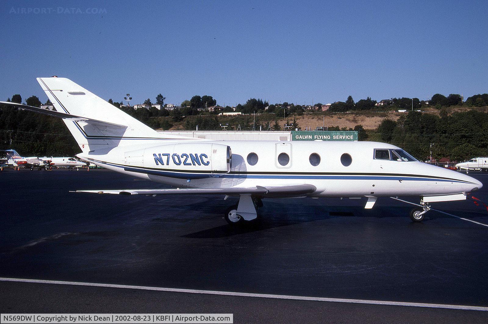 N569DW, 1988 Dassault Falcon 10 C/N 220, KBFI (Seen here as N702NC prior to being re-registered and posted as such for c/n accuracy)