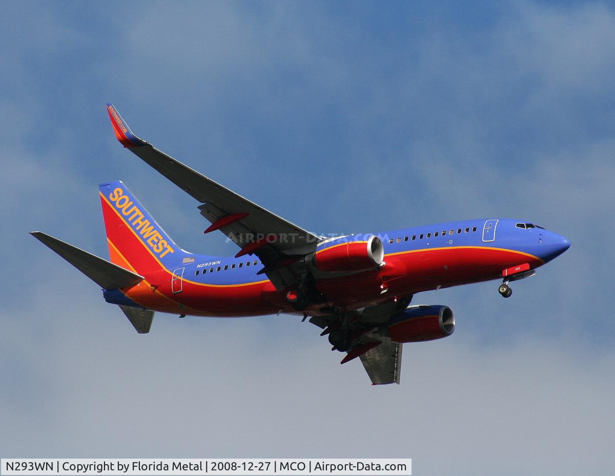 N293WN, 2007 Boeing 737-7H4 C/N 36612, Southwest 737-700