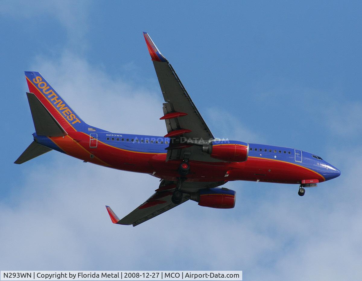 N293WN, 2007 Boeing 737-7H4 C/N 36612, Southwest 737-700