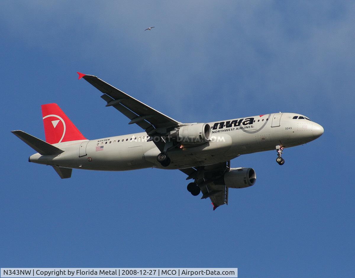 N343NW, 1993 Airbus A320-212 C/N 387, Northwest A320