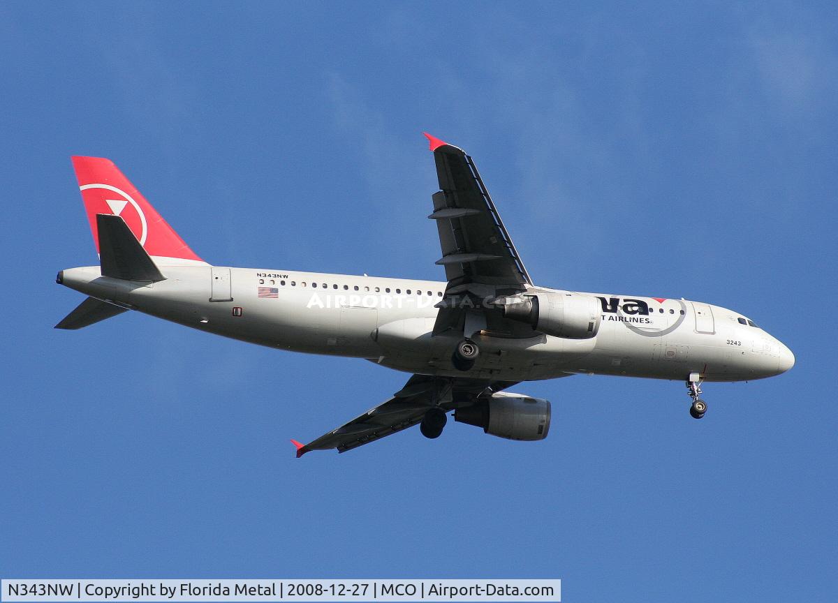 N343NW, 1993 Airbus A320-212 C/N 387, Northwest A320