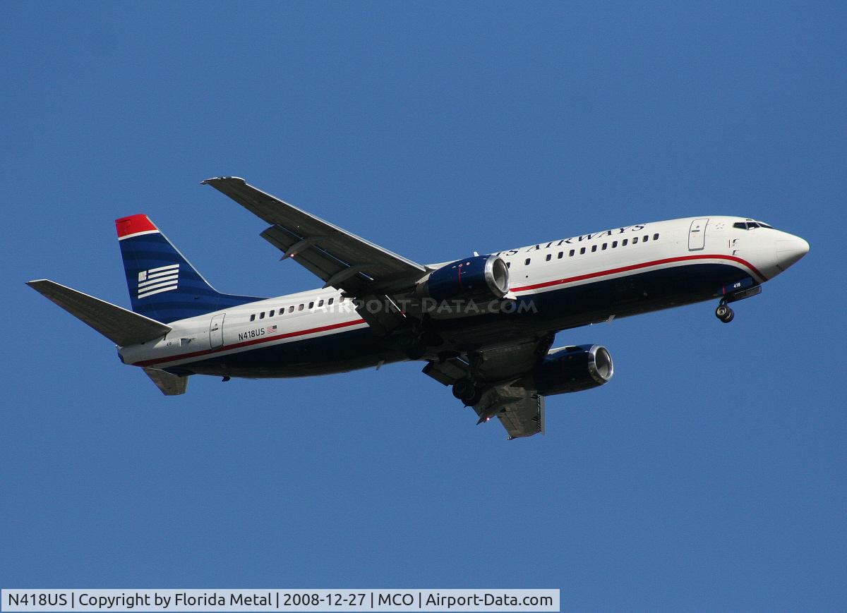 N418US, 1989 Boeing 737-401 C/N 23985, US Airways 737-400