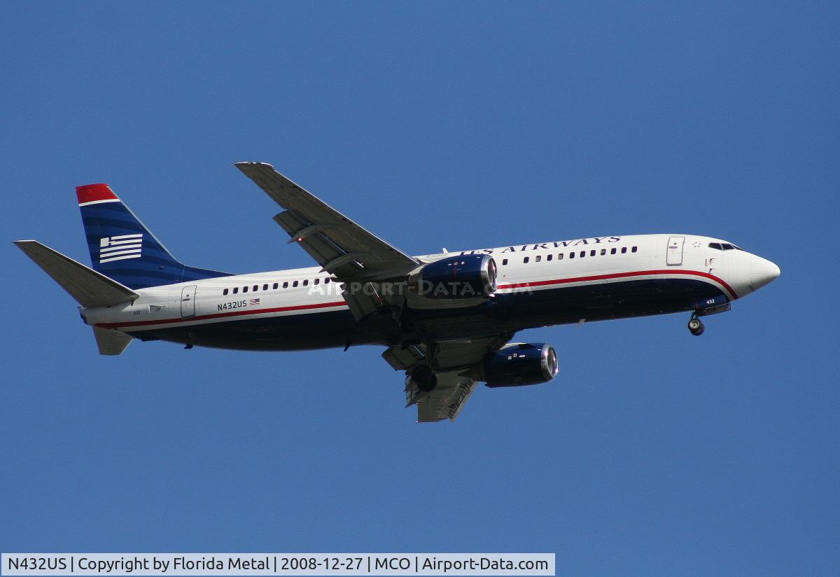 N432US, 1990 Boeing 737-4B7 C/N 24554, US Airways 737-400