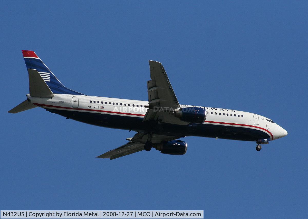 N432US, 1990 Boeing 737-4B7 C/N 24554, US Airways 737-400