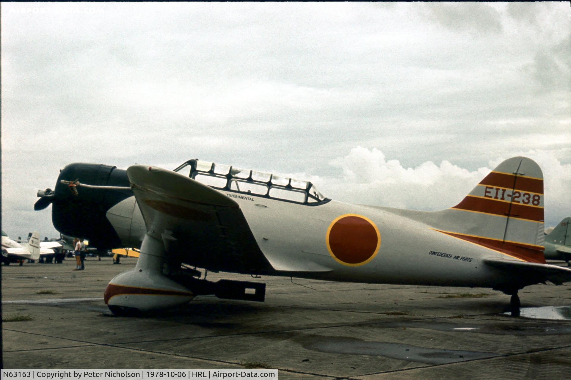 N63163, Consolidated Vultee BT-13 C/N 308, Vultee modified to represent Japanese Val and flown by the Confederate Air Force at their Airshow at Harlingen in 1978.