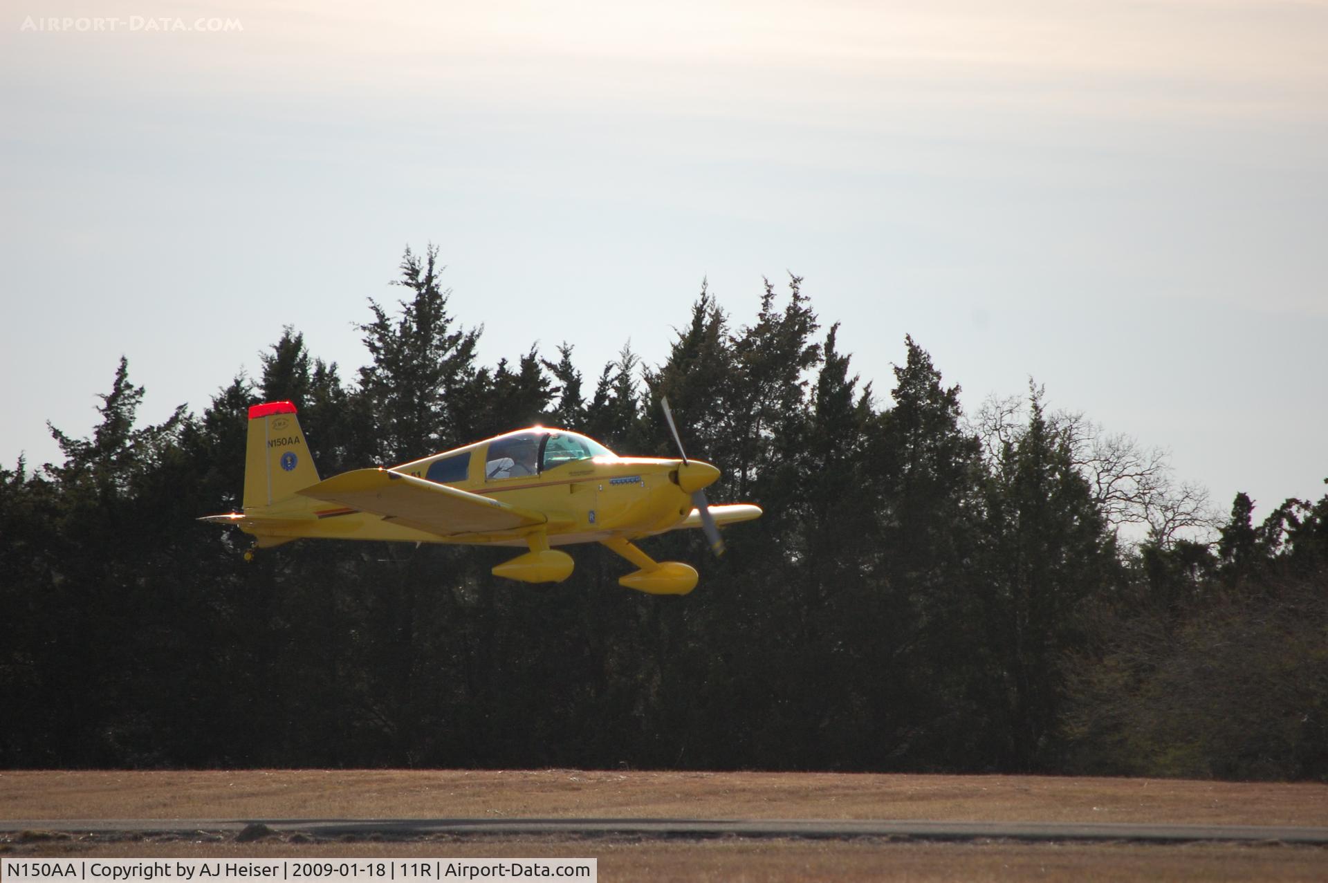 N150AA, 1972 American Aviation AA-1A Trainer C/N AA1A-0394, N150AA taking off runway 34 at 11R (Brenham Municipal, TX)