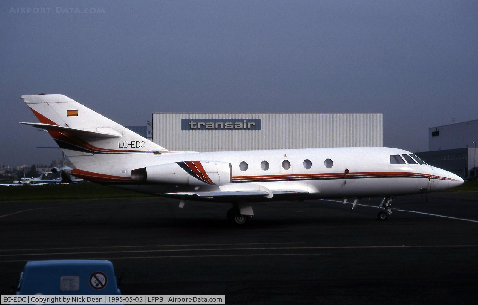 EC-EDC, 1965 Dassault Falcon (Mystere) 20C C/N 6, LFPB (First flight 22 Jul 1965 as F-WMKH became F-BMKH Aug 65 delivered to Pan Am as N805F and subsequently carried N20JM, N21JM, N21DT, C-GOQG, N65311, N497, N750SS and finally EC-EDC on 3rd July 1987)