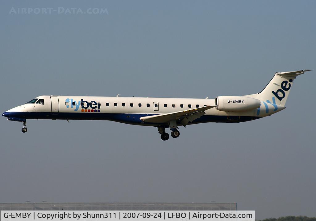G-EMBY, 2002 Embraer EMB-145EU (ERJ-145EU) C/N 145617, Landing rwy 14L