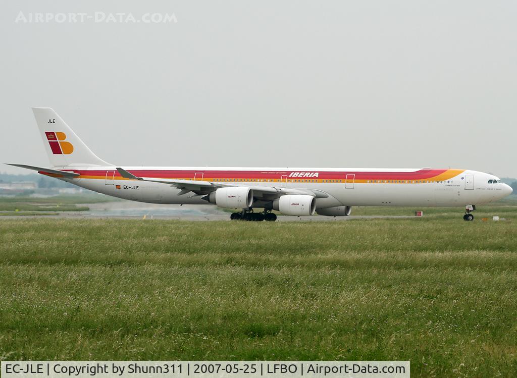 EC-JLE, 2005 Airbus A340-642 C/N 702, Lining up rwy 32L for departure...