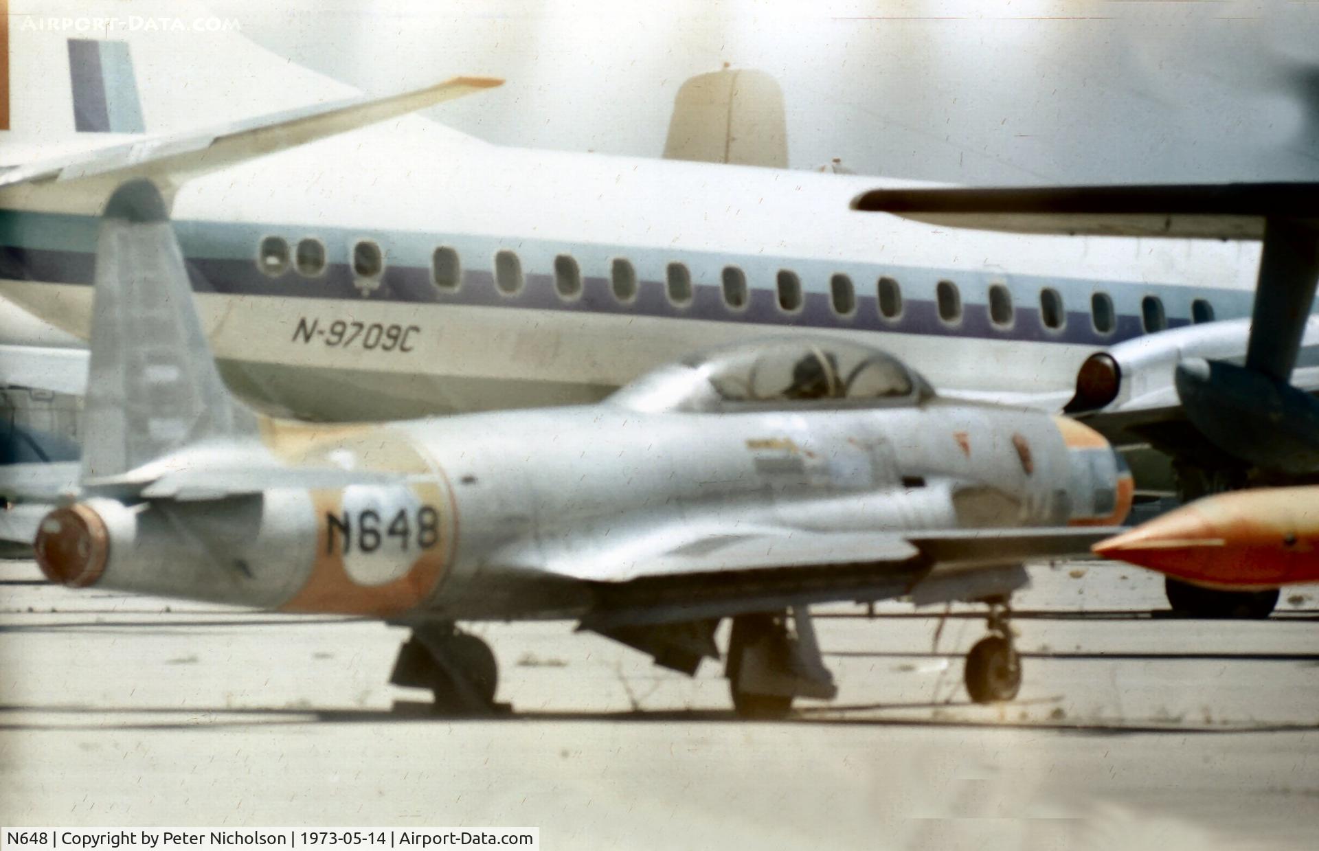 N648, 1952 Lockheed T-33A Shooting Star C/N 580-6285, After retirement as M-52 of the Royal Netherlands AF, this T-33A was seen in storage at Tucson in 1973.