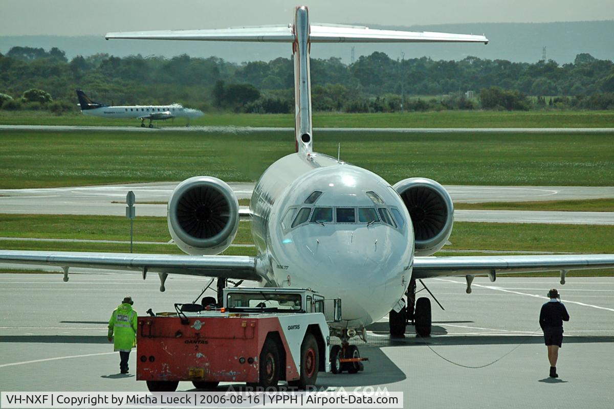 VH-NXF, 1999 Boeing 717-2BD C/N 55001, Push-back at Perth