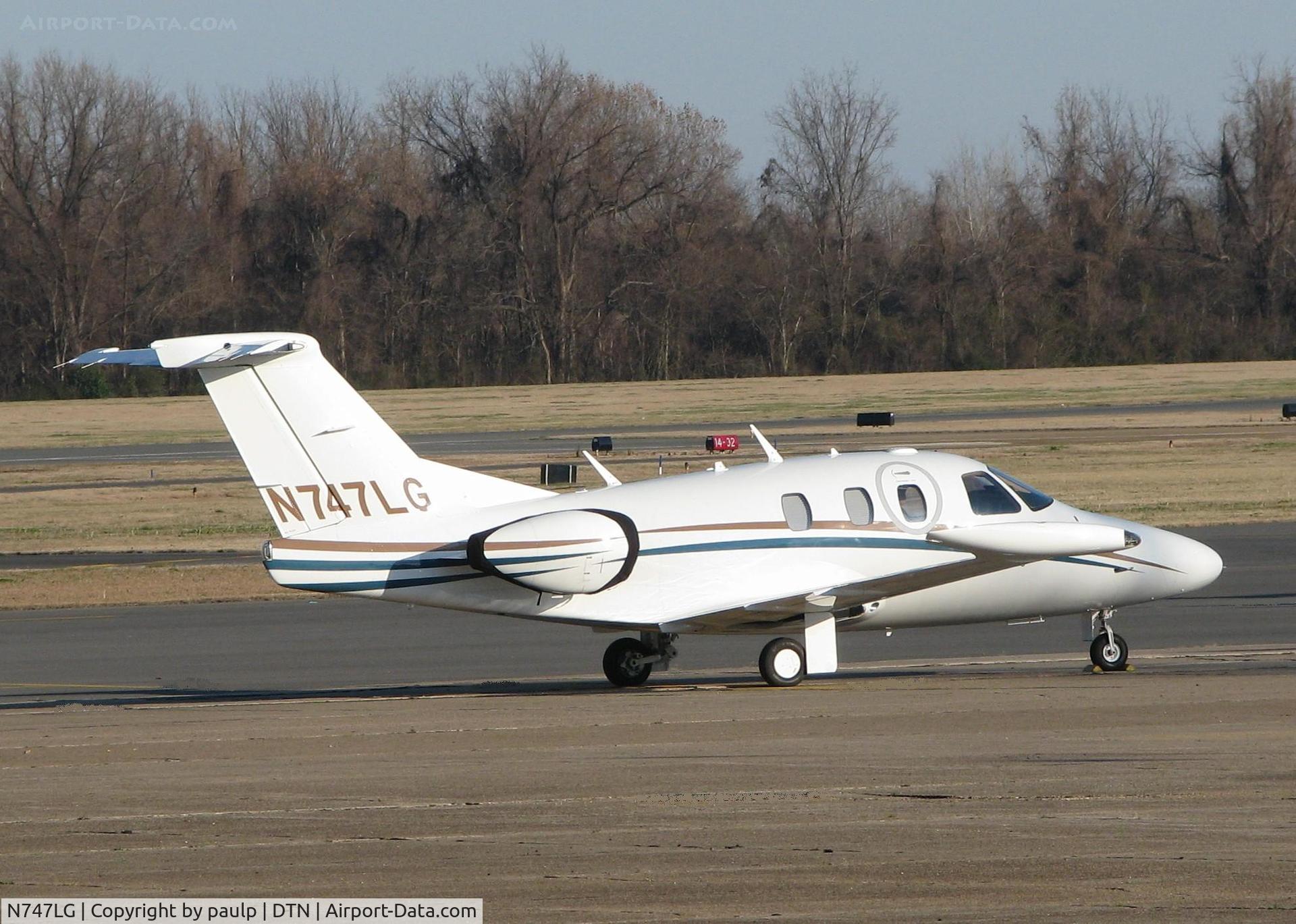 N747LG, 2008 Eclipse Aviation Corp EA500 C/N 000235, Parked at the Downtown Shreveport airport.
