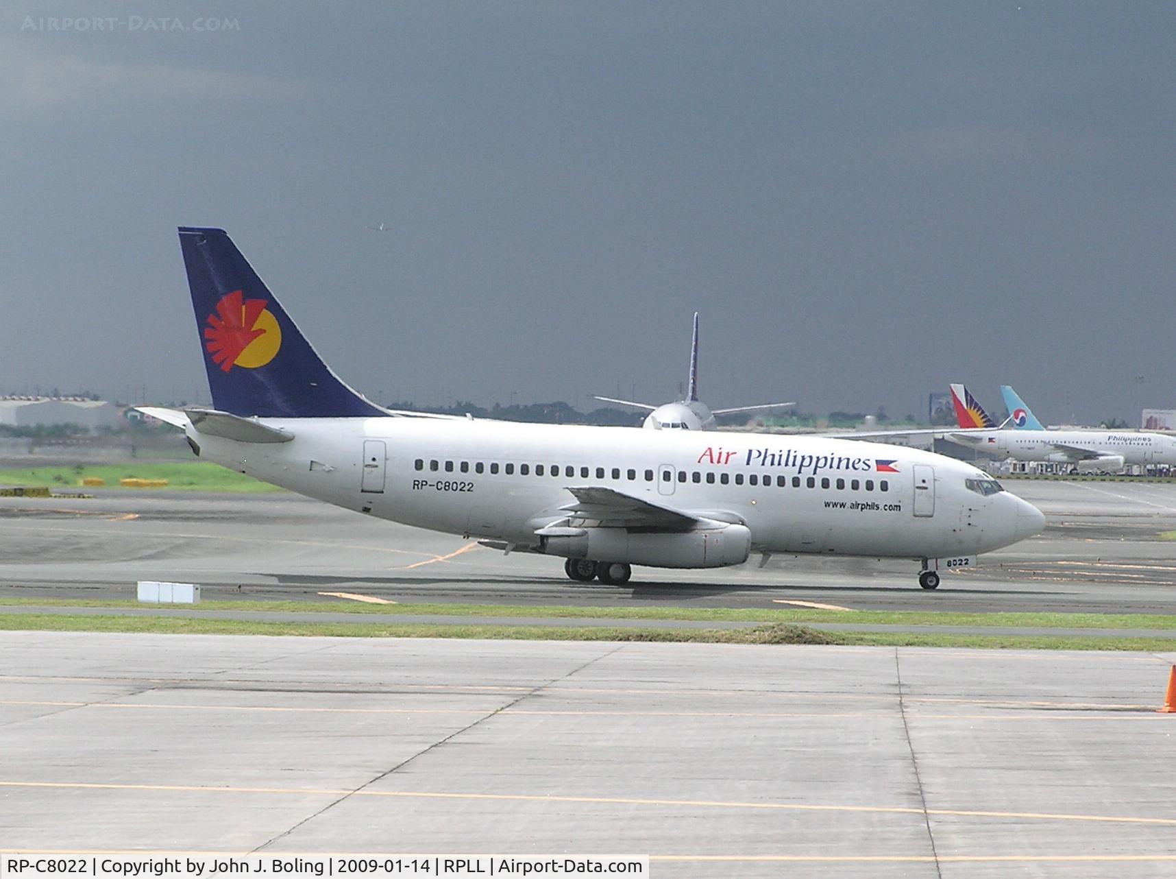 RP-C8022, 1987 Boeing 737-247 C/N 23607, Old 737 still in use. Only -100 and -200 used P&W engines.