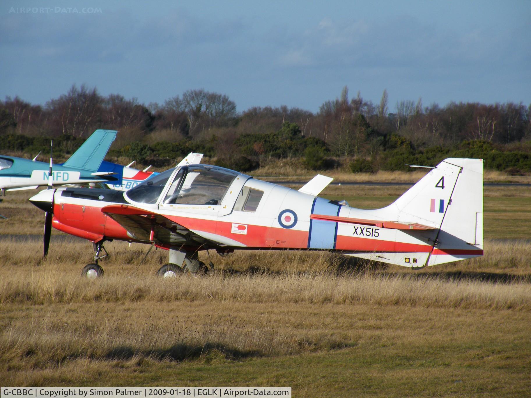 G-CBBC, 1973 Scottish Aviation Bulldog T.1 C/N BH120/201, Bulldog T.1 XX515 parked at Blackbushe