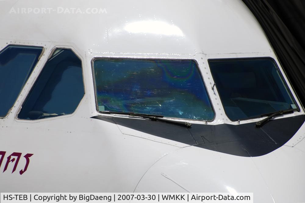 HS-TEB, 1994 Airbus A330-321 C/N 060, Close up view of Cockpit windshields.