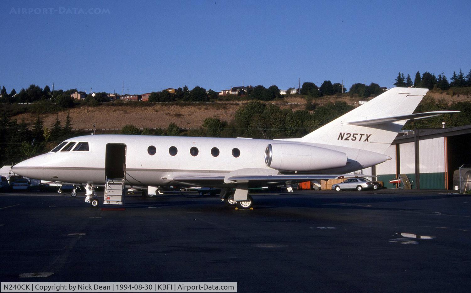 N240CK, 1966 Dassault Falcon 20C-5 C/N 24, KBFI (Seen here as N25TX and currently registered N240CK as posted for c/n & type accuracy)