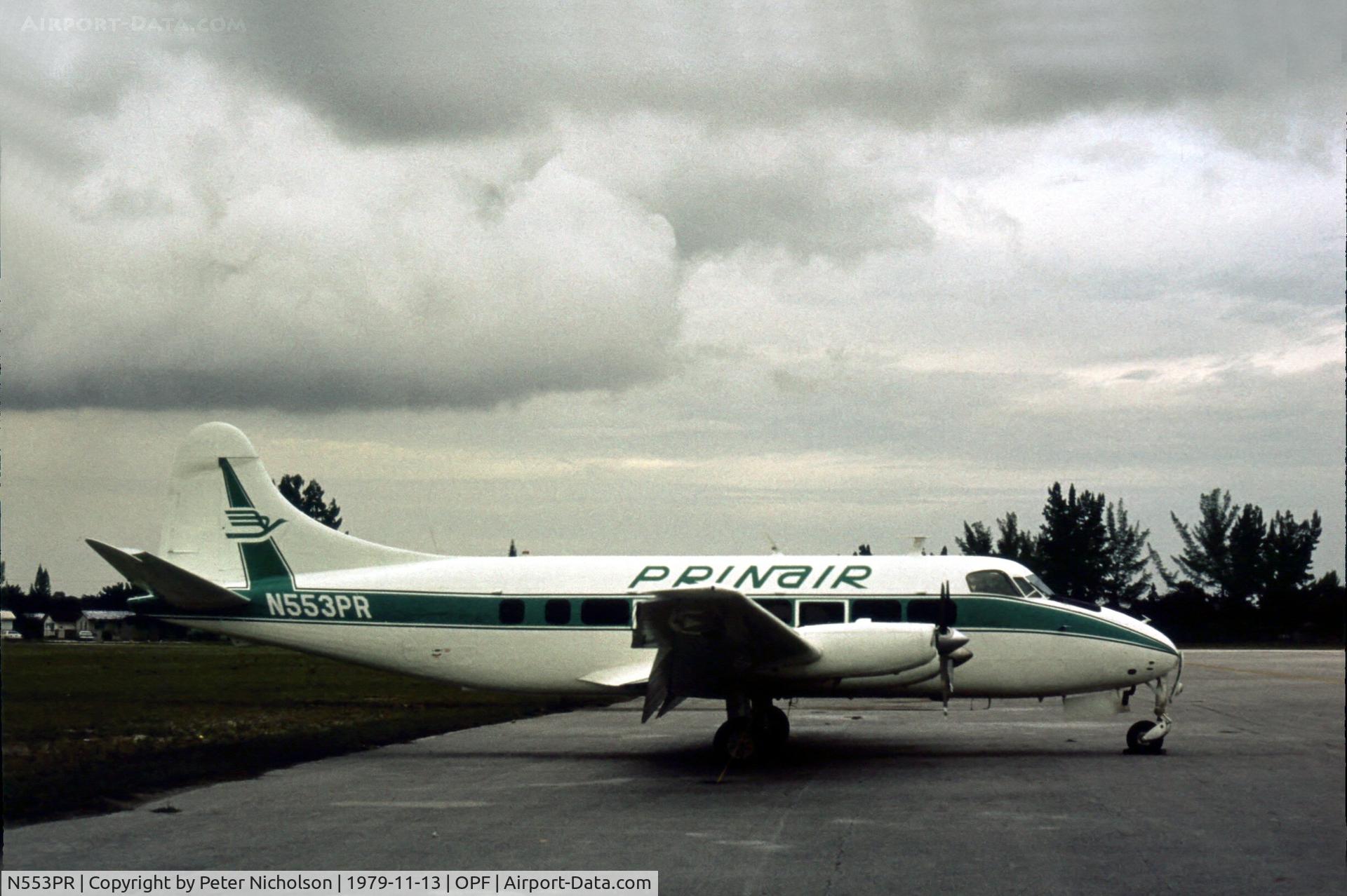 N553PR, 1956 De Havilland DH-114 Heron 2DA C/N 14082, Known as a Riley Heron, it was operated by Prinair of Puerto Rico as shown.