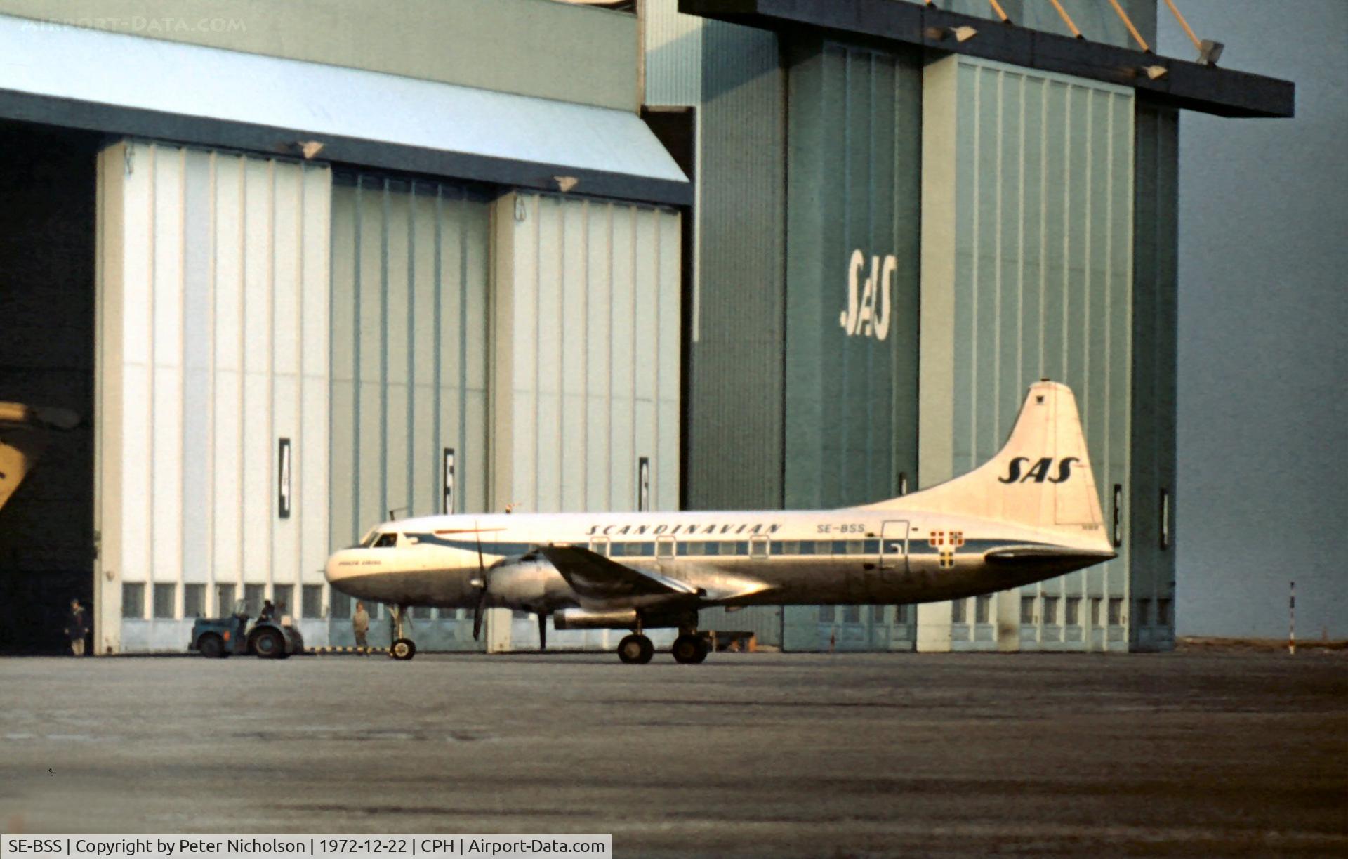 SE-BSS, 1956 Convair 440-75 Metropolitan C/N 358, This Metropolitan was in service with Scandinavian Airlines System in 1972 and was withdrawn from use in 1975.