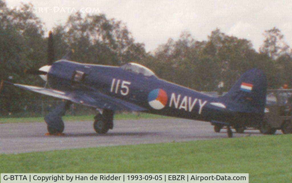 G-BTTA, 1948 Hawker Fury FB.10 C/N 37534, 1993 air show Zoersel-Oostmalle AB,, Belgium