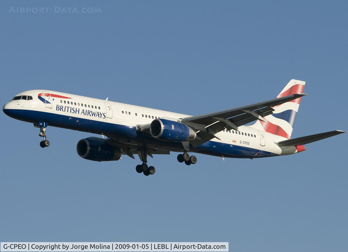 G-CPEO, 1997 Boeing 757-236 C/N 28667, On final to RWY 25R.