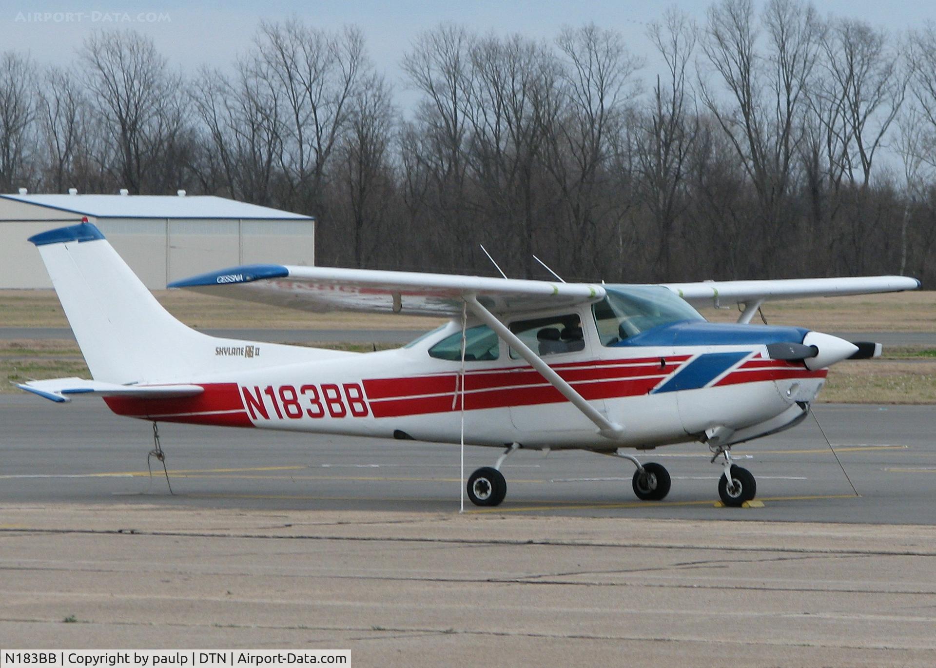 N183BB, 1978 Cessna R182 Skylane RG C/N R18200310, Parked at the Downtown Shreveport airport.