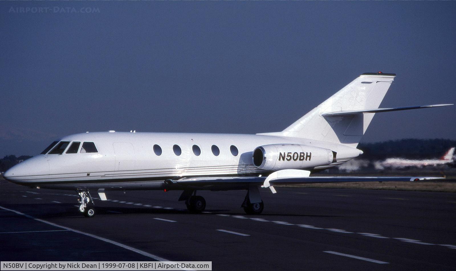 N50BV, 1977 Dassault Fan Jet Falcon (20F) C/N 365, KBFI Seen here as N50BH this airframe is currently registered N50BV as posted