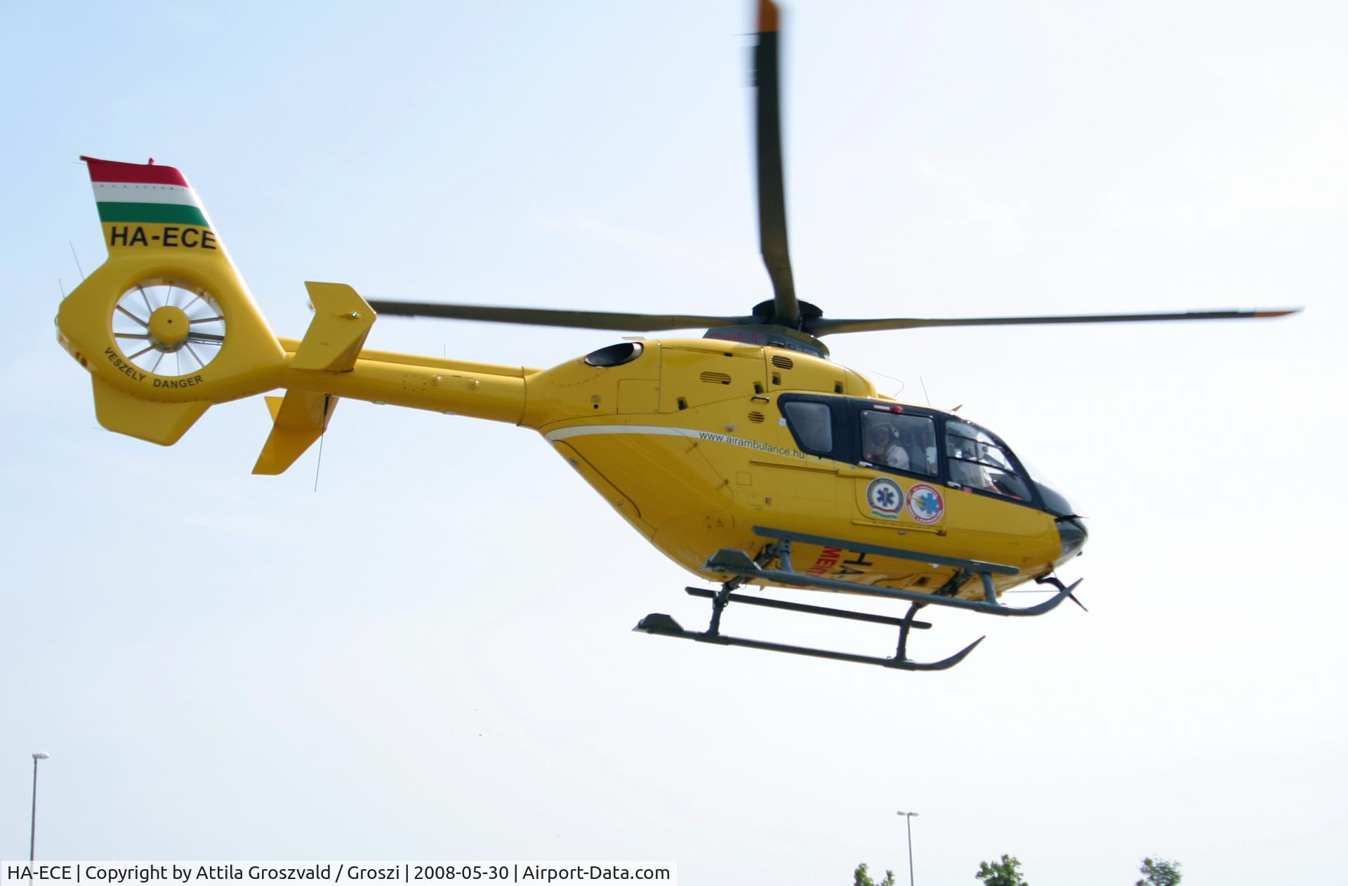 HA-ECE, 2004 Eurocopter EC-135T-2 C/N 0359, Balatonfured OMSZ-Air Ambulance base, jump-off. HA-ECE ex D-HECD, OE-XEV. Meet with an air accident fatal, 2008-07-31 Kiskunlachaza, Hungary
