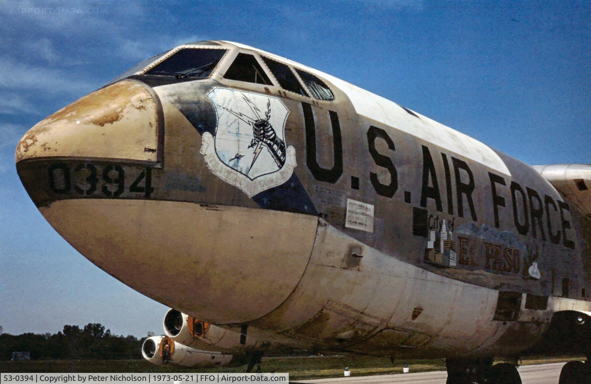 53-0394, 1953 Boeing B-52B-35-BO Stratofortress C/N 16873, Another view of this Stratofortress a year later than Glenn's photo.