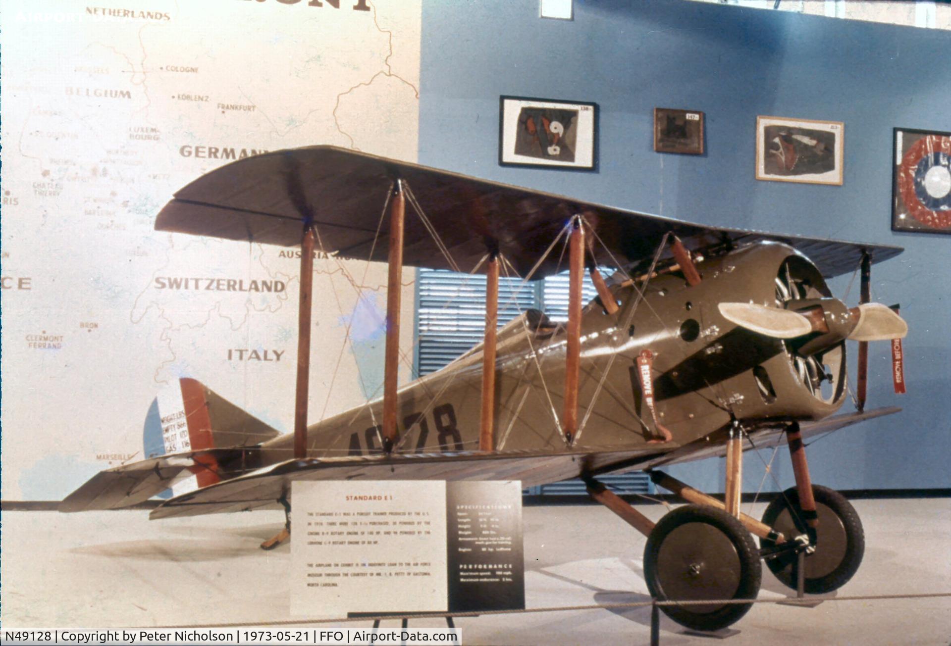 N49128, Standard E-1 C/N 49128, As seen at the USAF Museum in 1973.