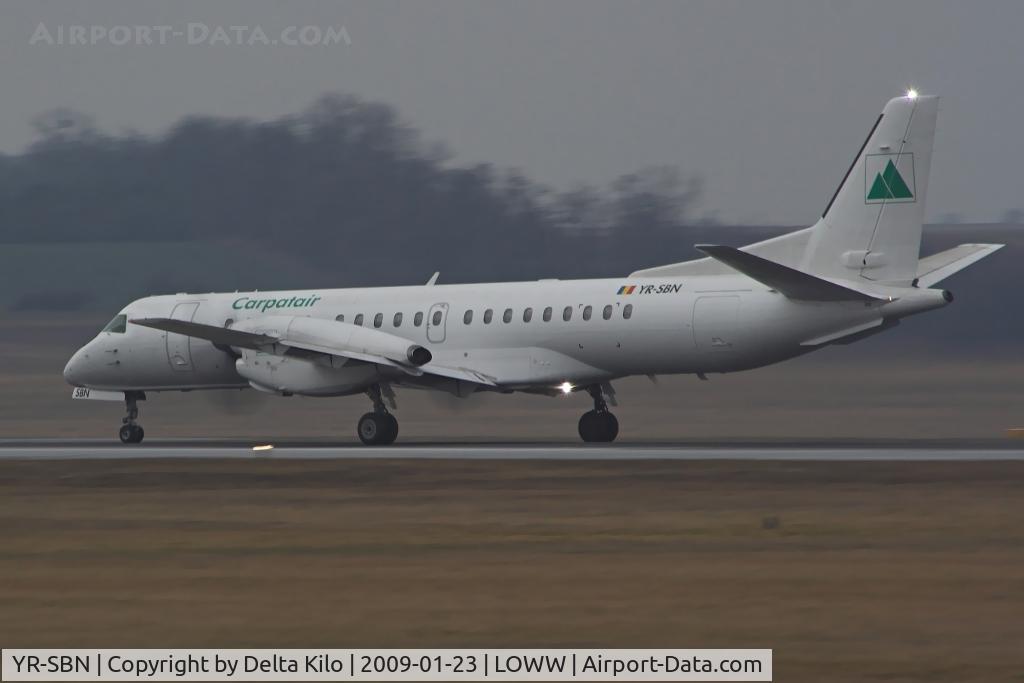 YR-SBN, 1997 Saab 2000 C/N 2000-044, CARPATAIR  with white beacon
