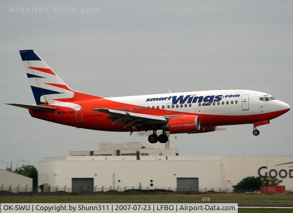 OK-SWU, 1993 Boeing 737-522 C/N 26703, Landing rwy 32R