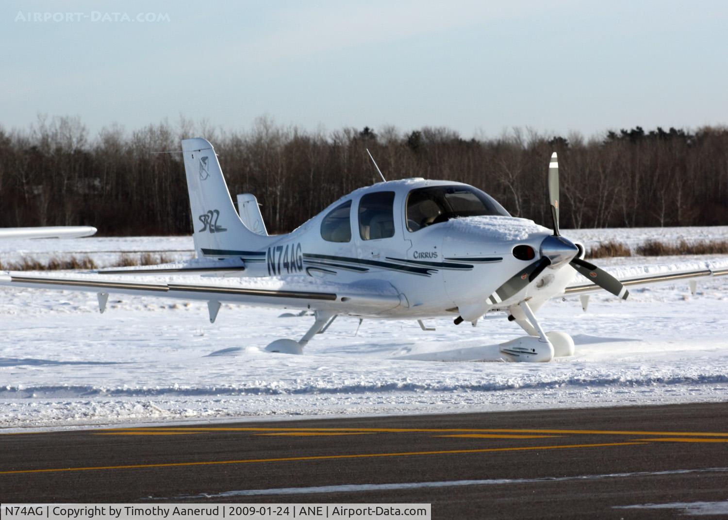 N74AG, 2002 Cirrus SR22 C/N 0428, Parked at Anoka County. 2002 Cirrus Design Corp SR22, c/n 0428