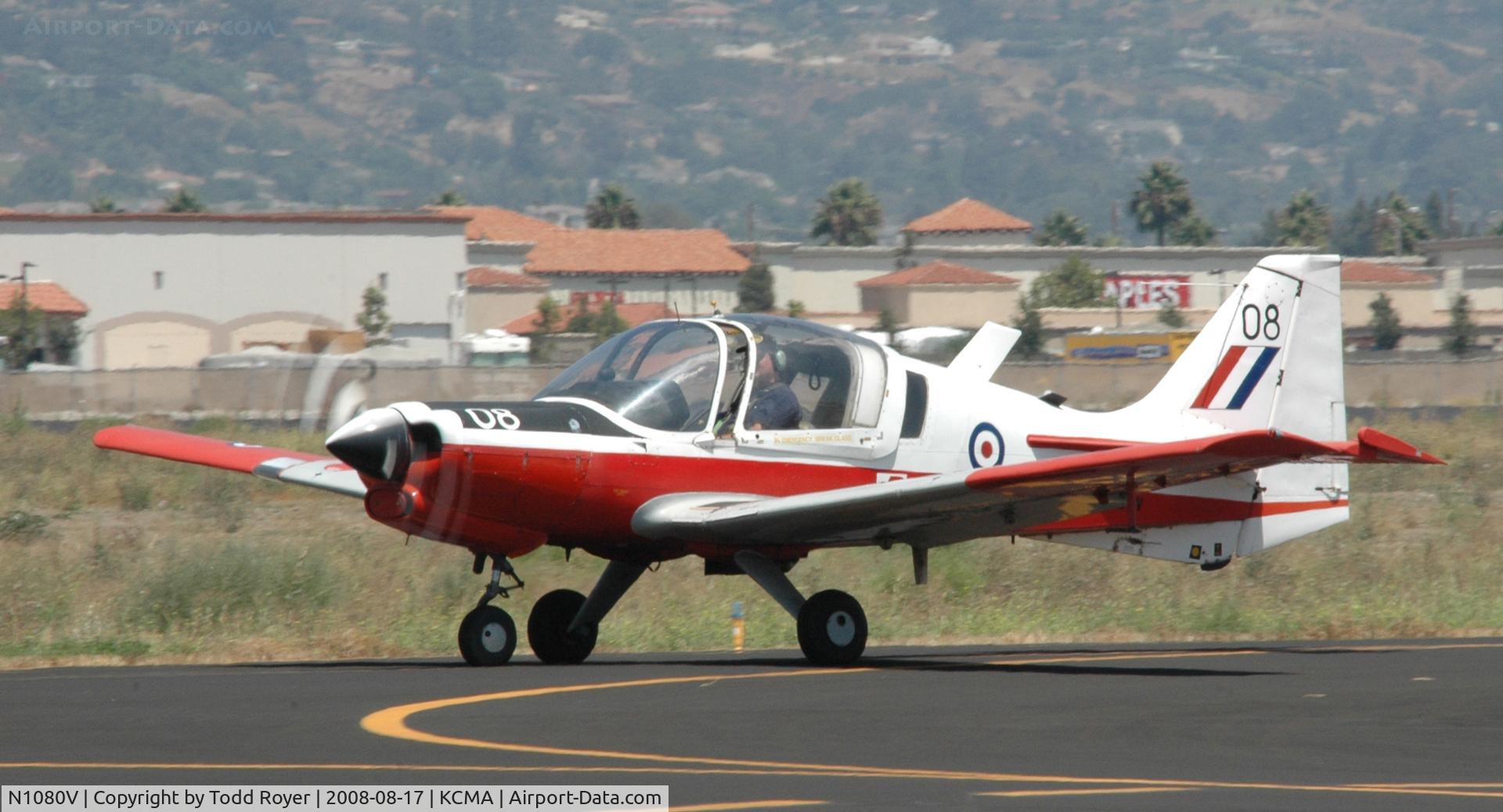 N1080V, 1973 Scottish Aviation Bulldog T.1 C/N BH120/245, Camarillo Airshow 2008