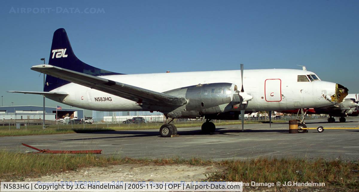 N583HG, 1953 Convair 580 C/N 65, at OPF with Katrina Damage
