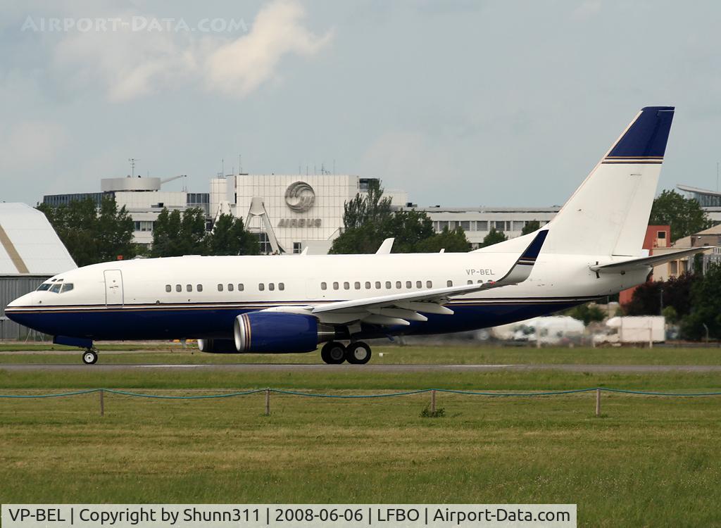 VP-BEL, 1999 Boeing 737-74T BBJ C/N 29139, Lining up rwy 32R for departure...