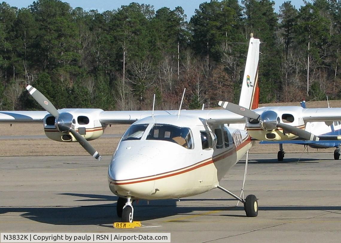 N3832K, 1983 Partenavia P-68C C/N 272, Parked at the Ruston Louisiana airport.