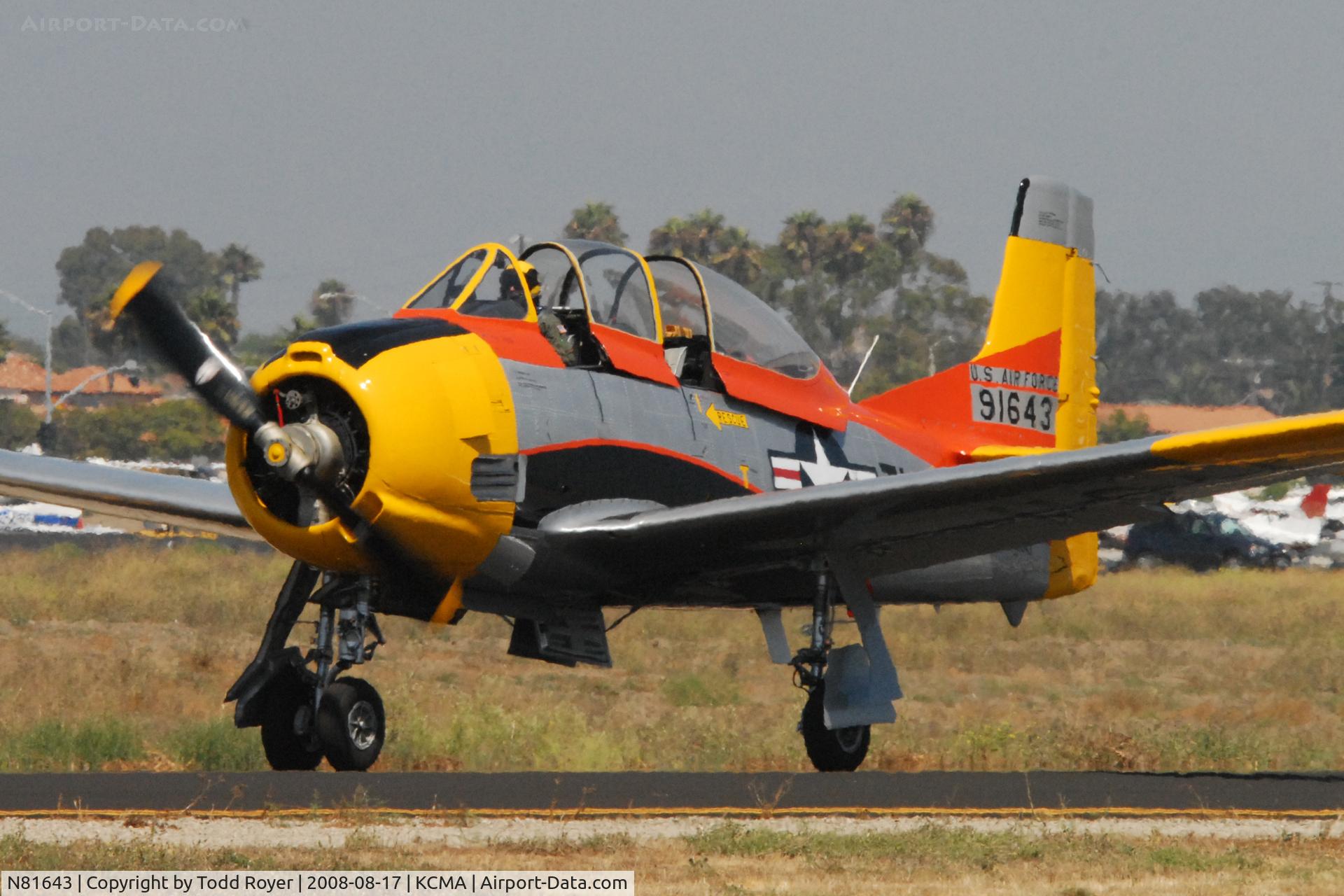 N81643, 1949 North American T-28A Trojan C/N 159-155 (49-1643), Camarillo Airshow 2008