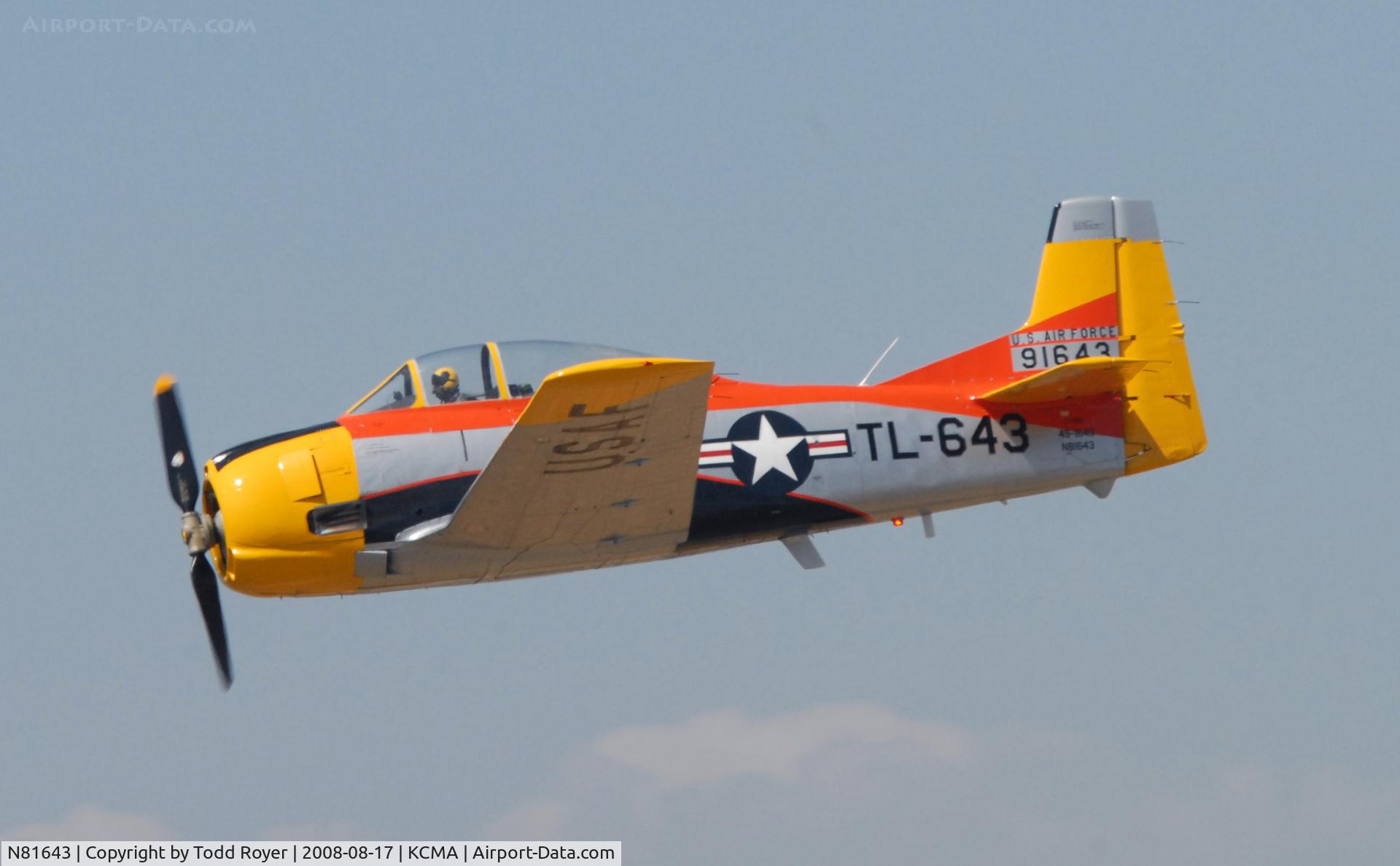 N81643, 1949 North American T-28A Trojan C/N 159-155 (49-1643), Camarillo Airshow 2008