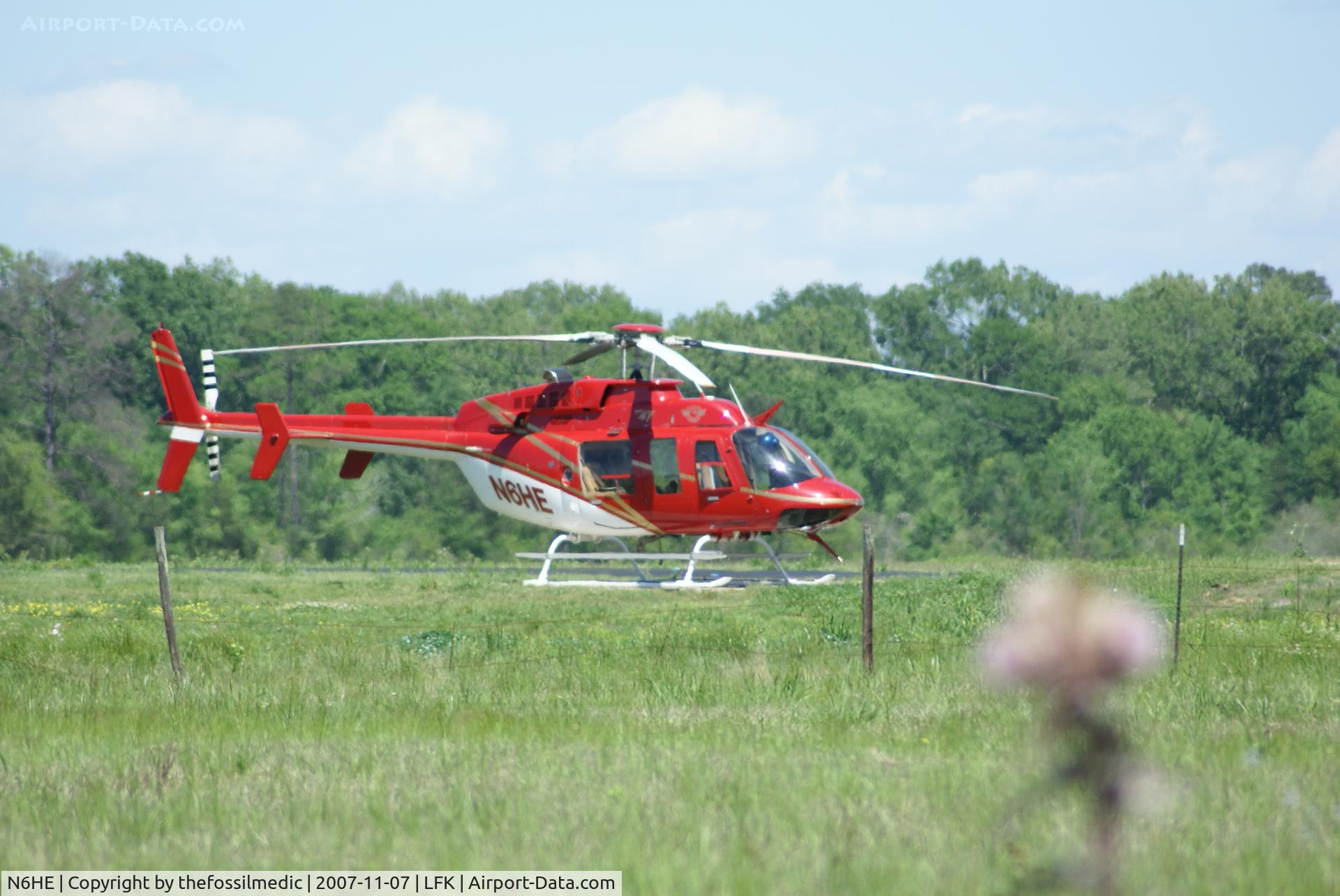 N6HE, 1997 Bell 407 C/N 53235, Sitting at Lufkin Texas