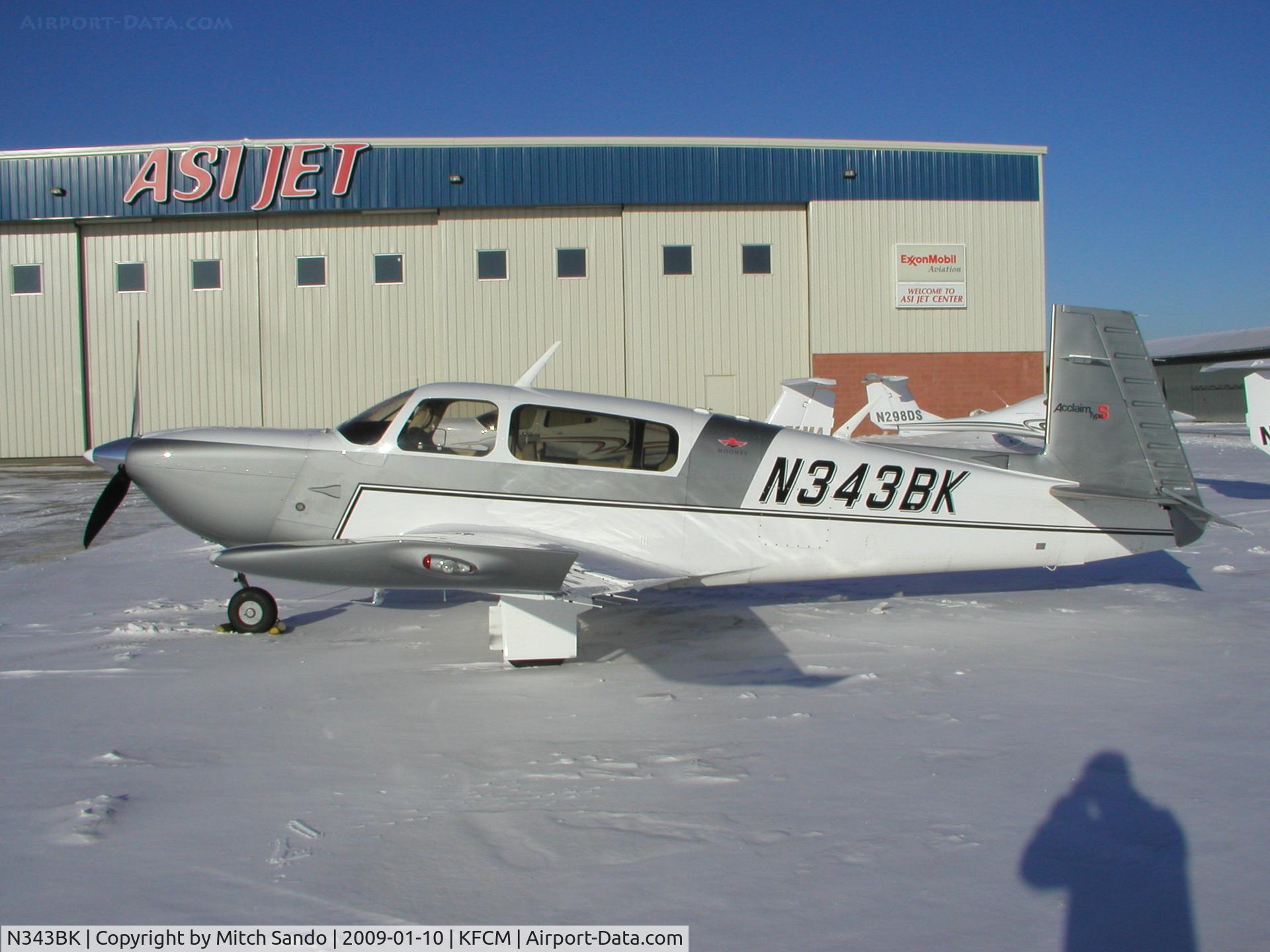N343BK, 2008 Mooney M20TN Acclaim C/N 31-0104, Parked on the ramp at ASI.
