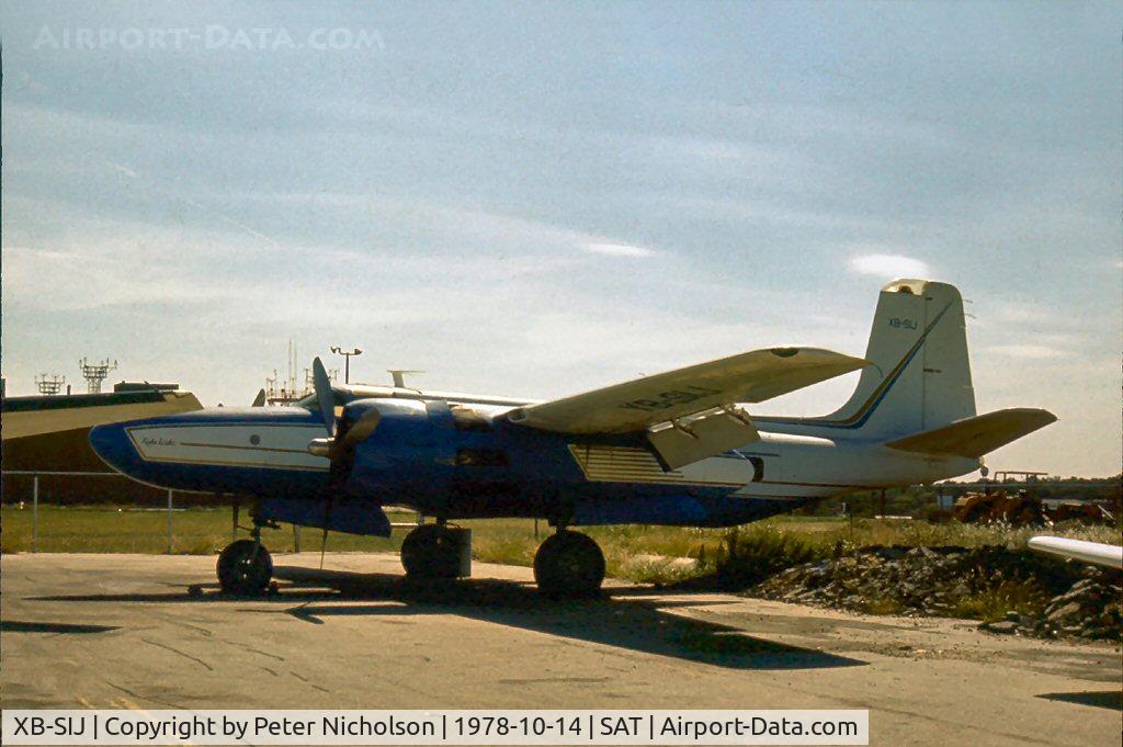XB-SIJ, Douglas A-26C Invader C/N 29278, This ex-Mexican AF Invader was converted to Lockheed Air Services Super 26 and was seen at San Antonio in 1978. Later to Canada as C-GQPZ for spares recovery. USAAF serial reported as 44-35999 with c/n 29278, but cannot be reconciled with official records