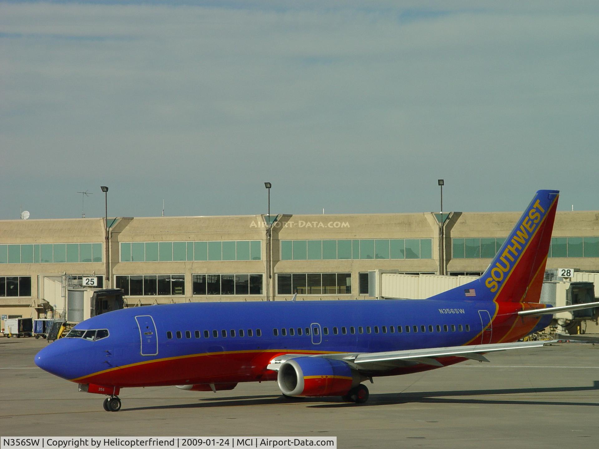 N356SW, 1991 Boeing 737-3H4 C/N 25251, Loaded and pushed back from Gate