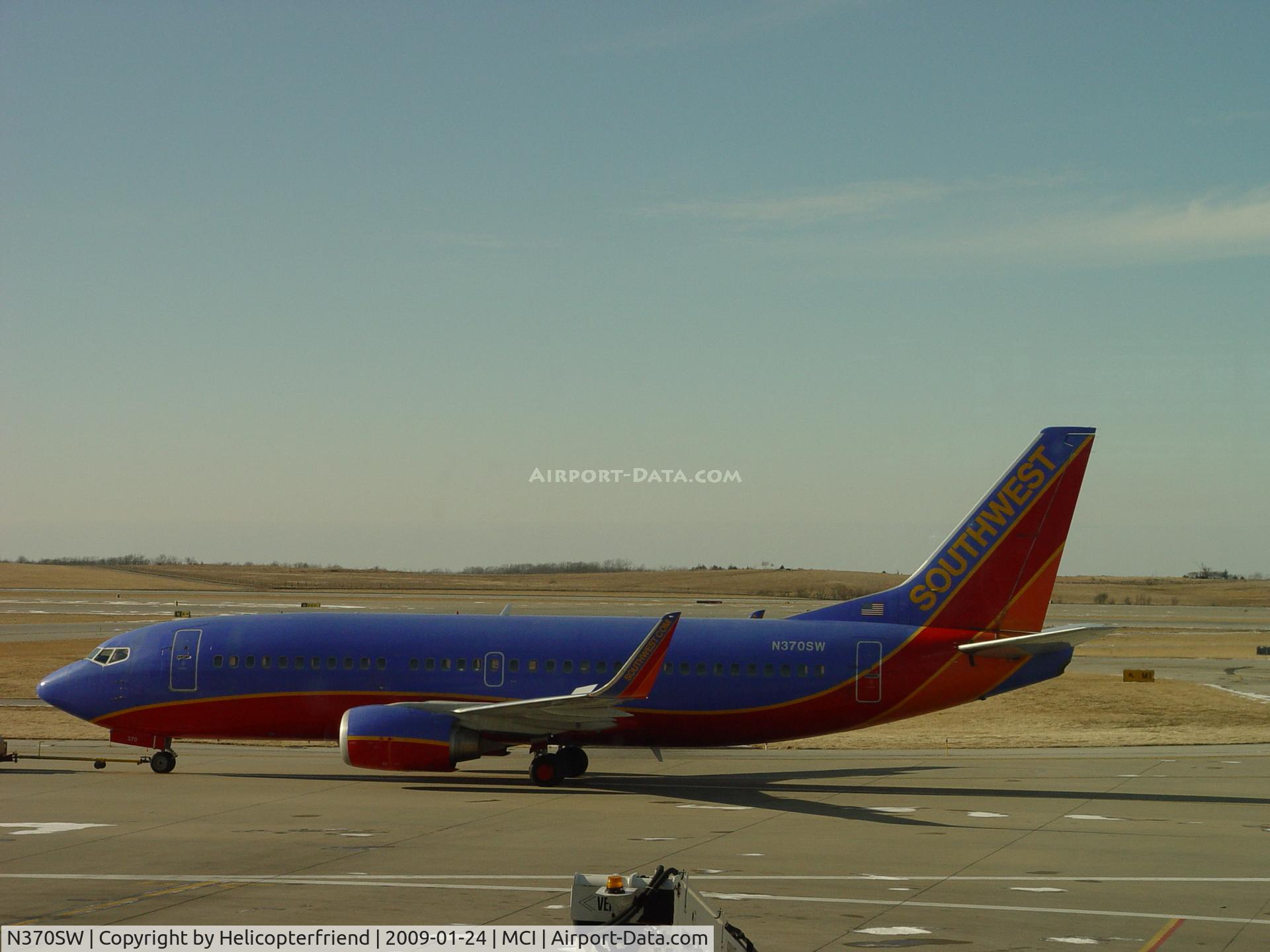 N370SW, 1993 Boeing 737-3H4 C/N 26597, Being towed to proper Gate to load and go to LAX