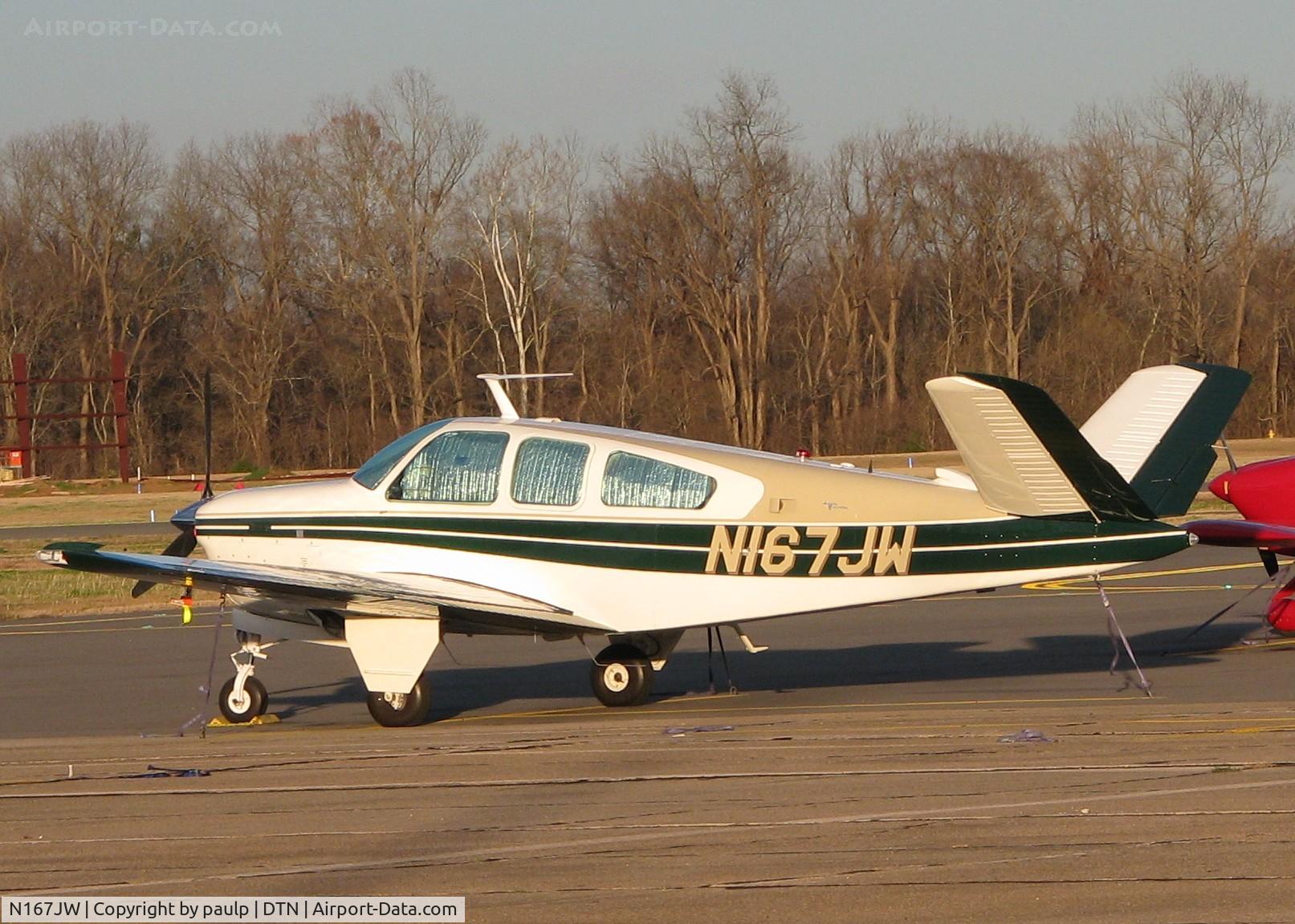 N167JW, 1968 Beech V35A Bonanza C/N D-8792, Parked at Downtown Shreveport.